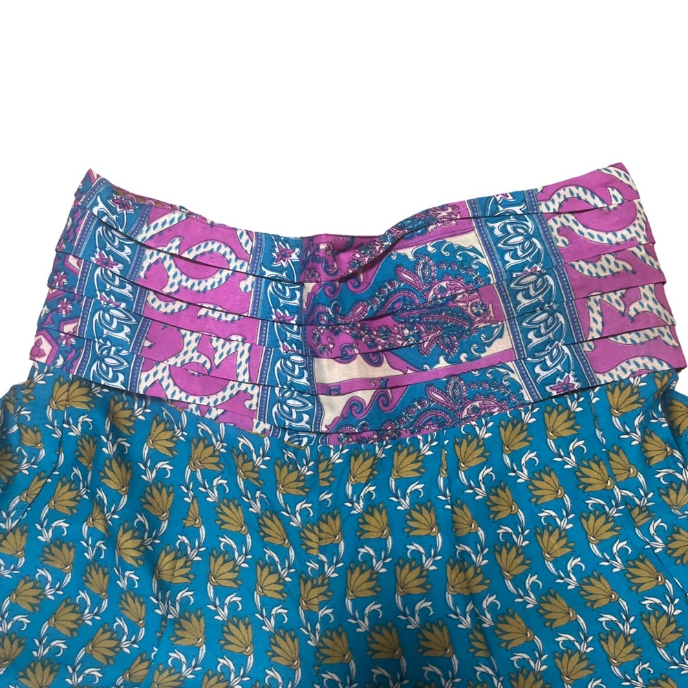 Bohemian Purple and Green Wide Leg Pants Made in India - Picture 5 of 8
